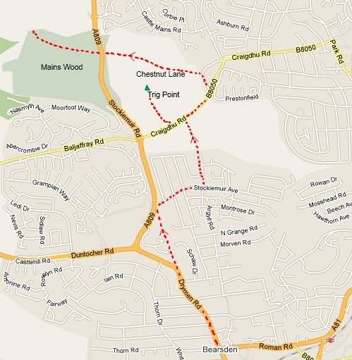 Map of Bearsden Walks